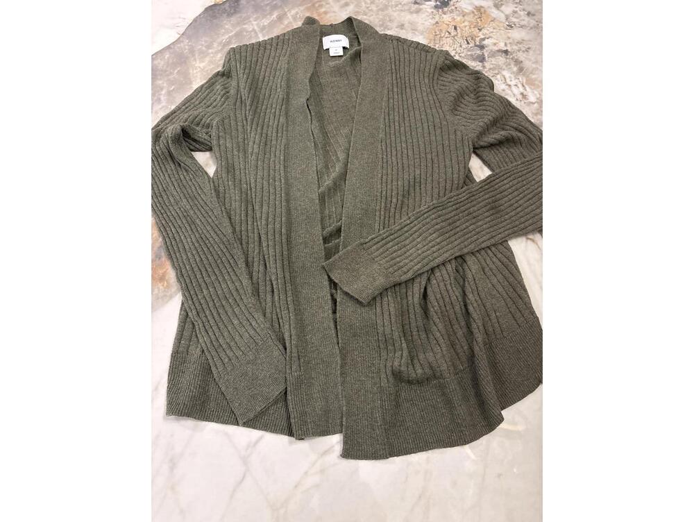 Old Navy Olive Green Ribbed Knit Cardigan Sweater Medium